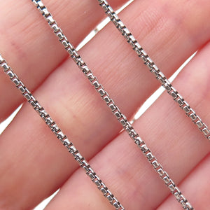 925 Sterling Silver Round Box Chain Necklace 18"