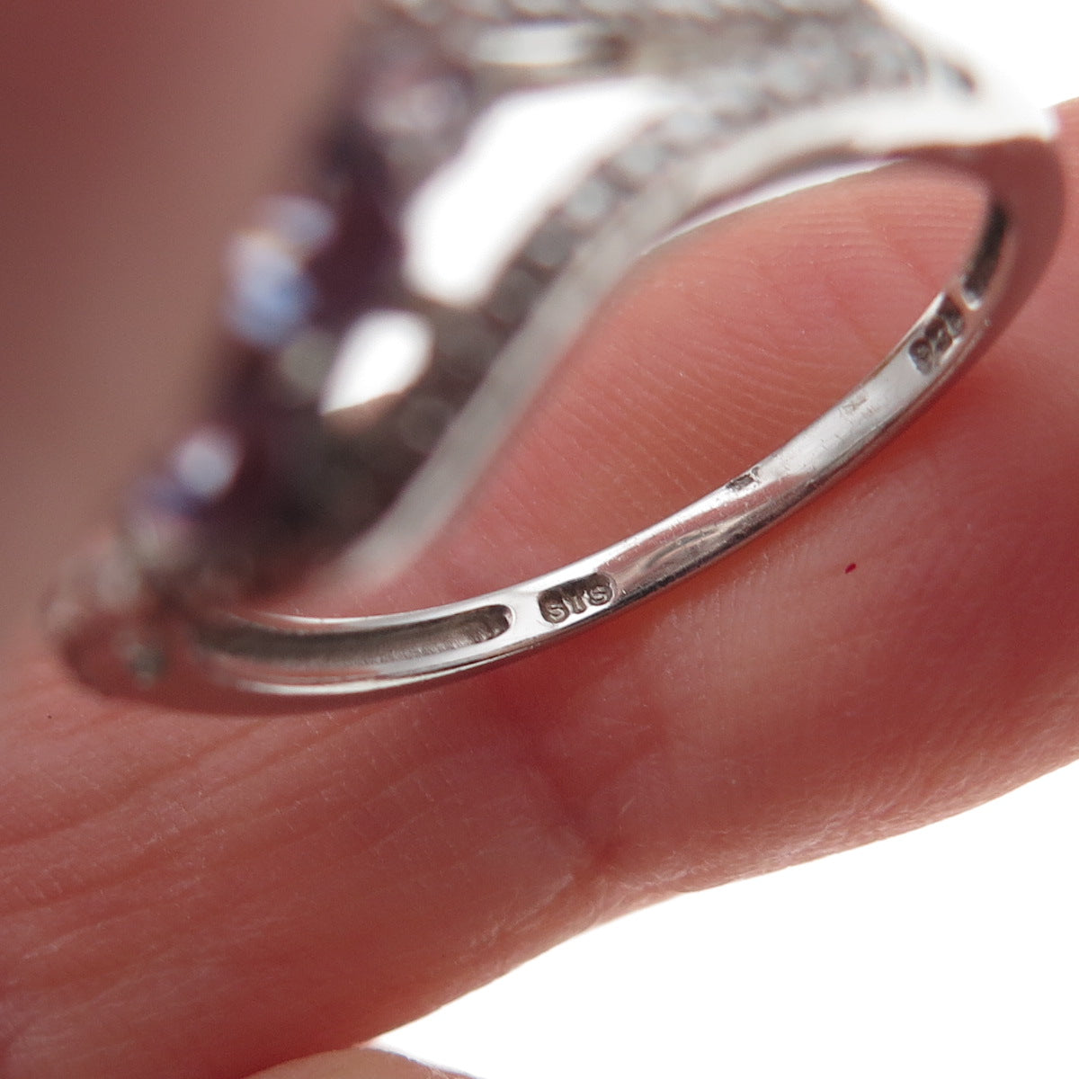 Chuck Clemency 925 Sterling Silver Real Tanzanite Floral Ring Size 8.25