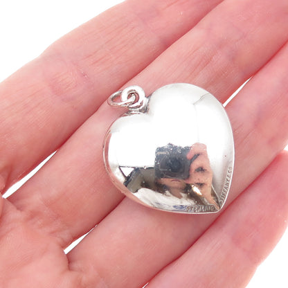 Tiffany & Co. 925 Sterling Silver Antique Art Deco Puffy Heart Charm Pendant