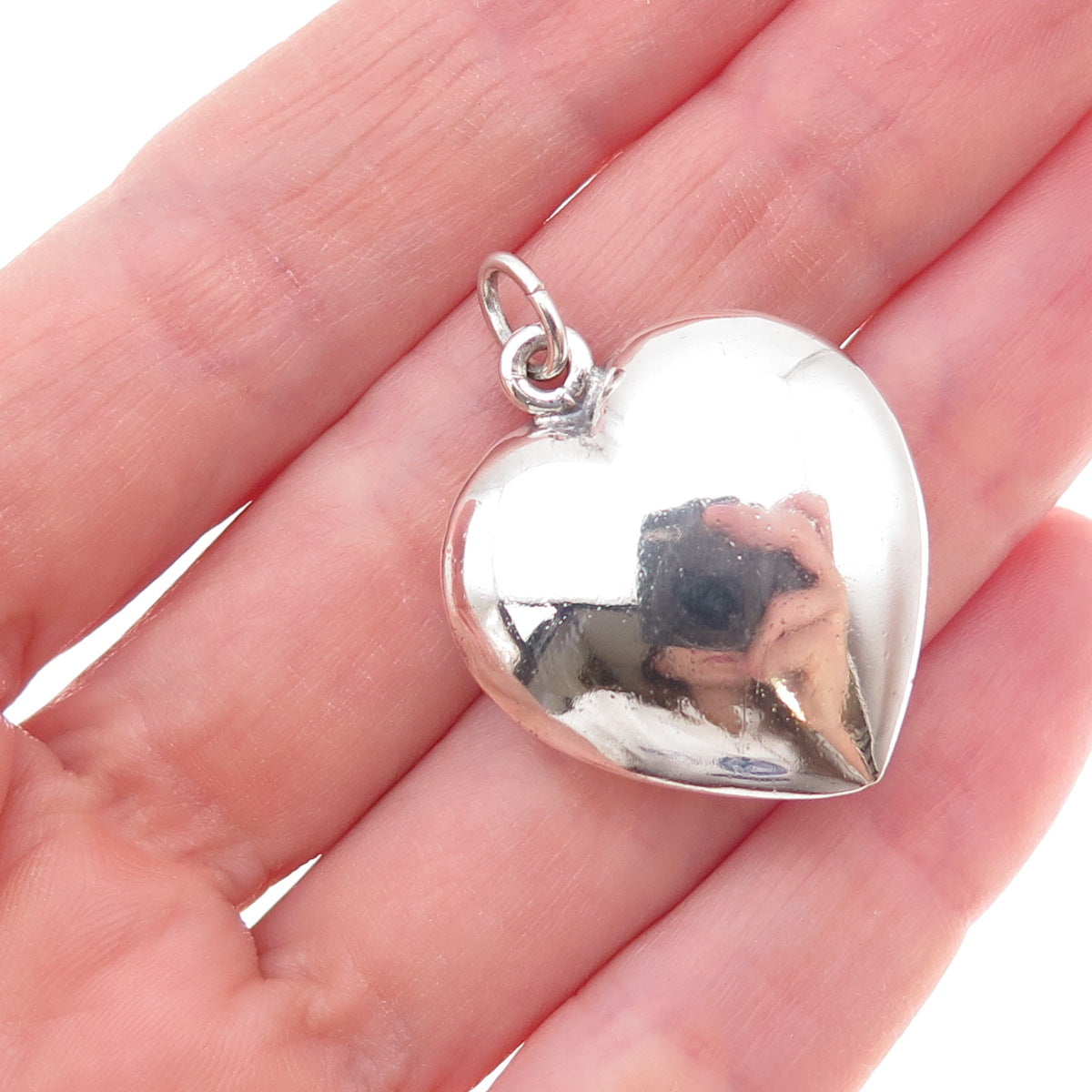 Tiffany & Co. 925 Sterling Silver Antique Art Deco Puffy Heart Charm Pendant