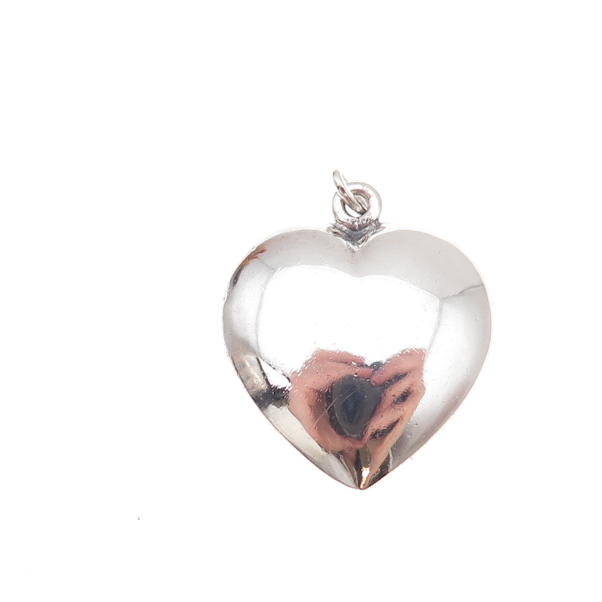 Tiffany & Co. 925 Sterling Silver Antique Art Deco Puffy Heart Charm Pendant