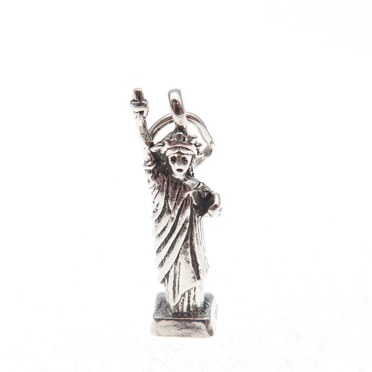 Maisels 925 Sterling Silver Vintage Statue of Liberty Oxidized 3D Charm Pendant
