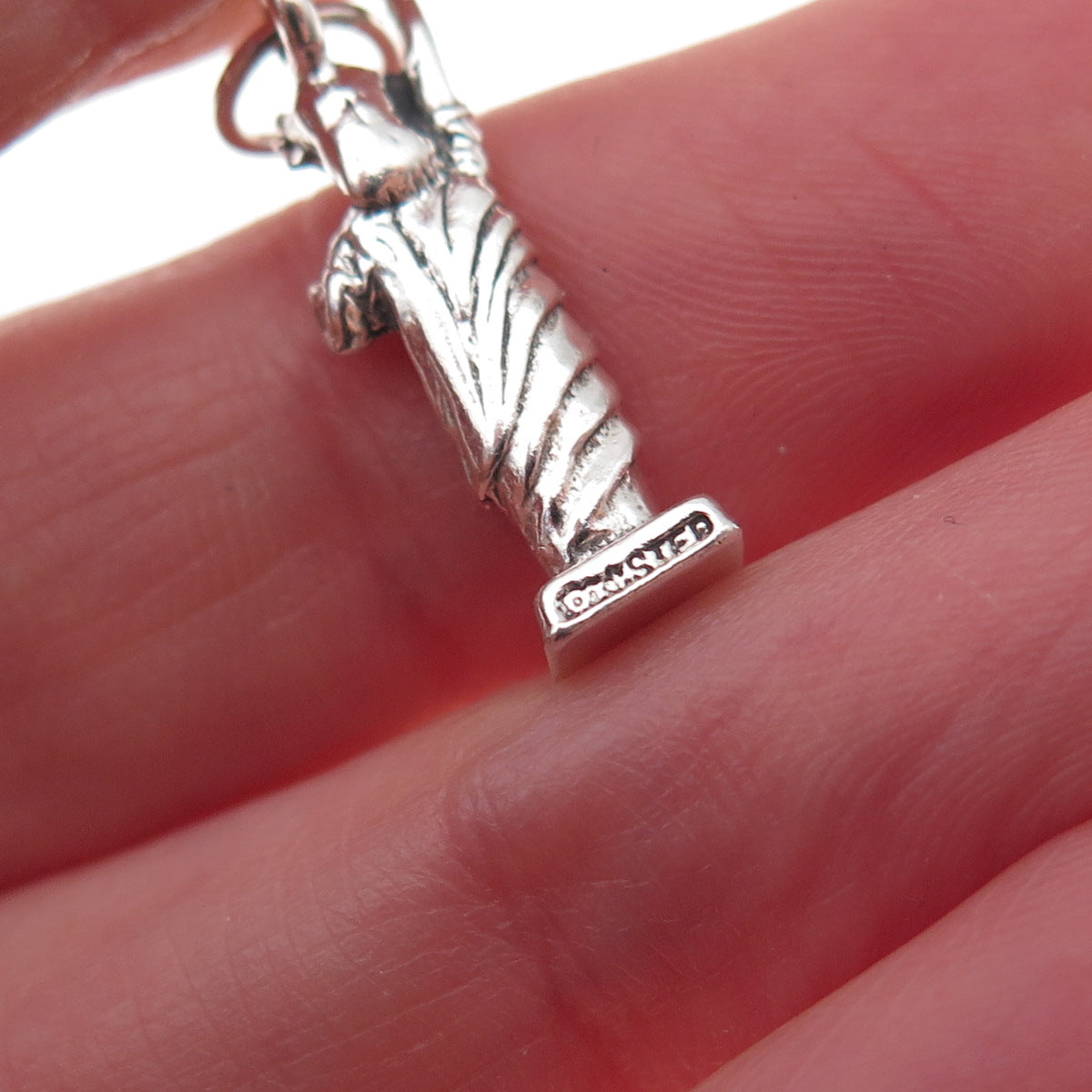 Maisels 925 Sterling Silver Vintage Statue of Liberty Oxidized 3D Charm Pendant