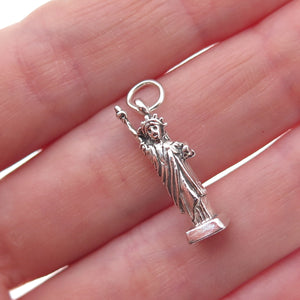 Maisels 925 Sterling Silver Vintage Statue of Liberty Oxidized 3D Charm Pendant