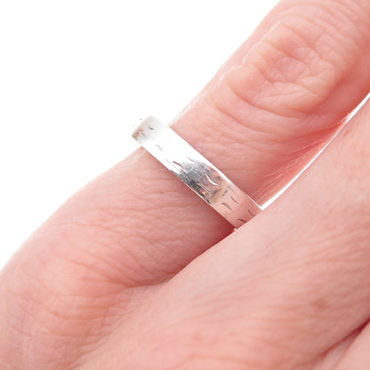 Tacori 925 Sterling Silver Etched Band Ring Size 4.25