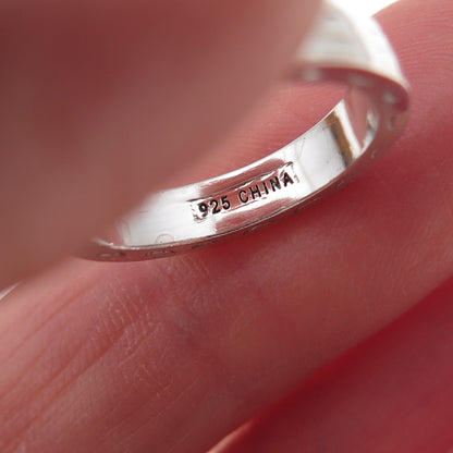 Tacori 925 Sterling Silver Etched Band Ring Size 4.25