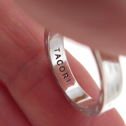 Tacori 925 Sterling Silver Etched Band Ring Size 4.25