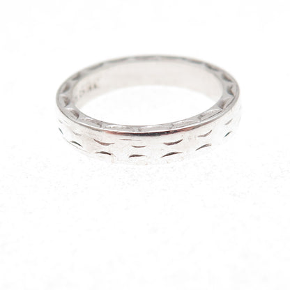 Tacori 925 Sterling Silver Etched Band Ring Size 4.25