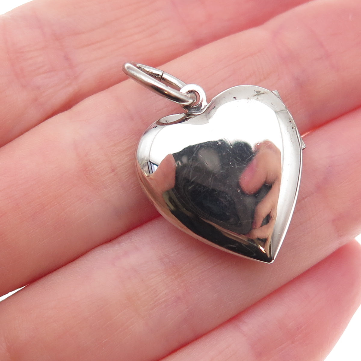 925 Sterling Silver Vintage Sheba Cat Heart Locket Charm Pendant