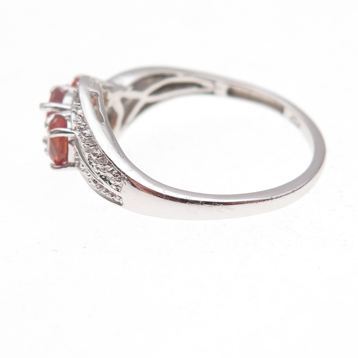 Chuck Clemency 925 Sterling Silver Real Diamond & Sapphire Ring Size 7.75