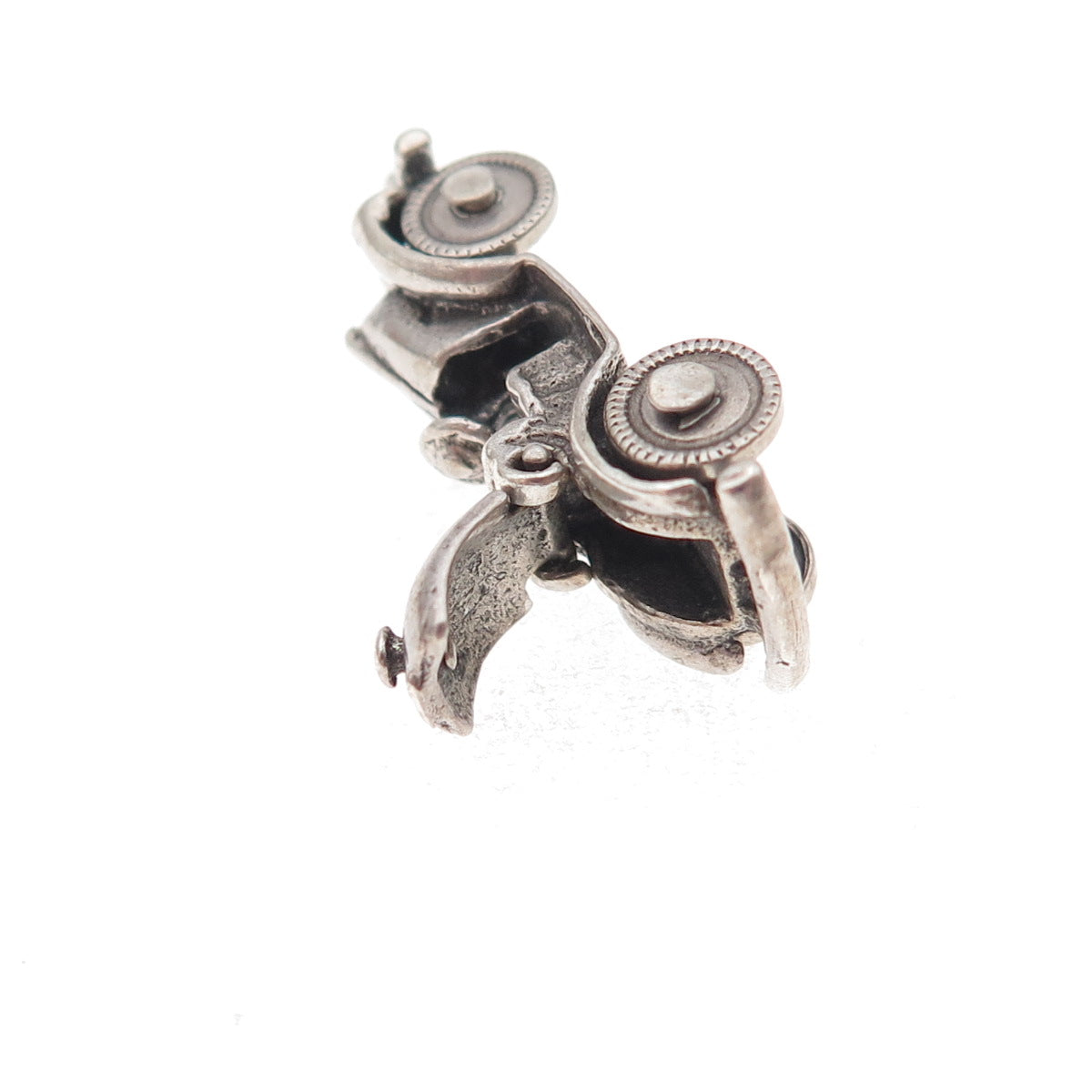 925 Sterling Silver Vintage Jalopy Touring Car Oxidized 3D Charm Pendant