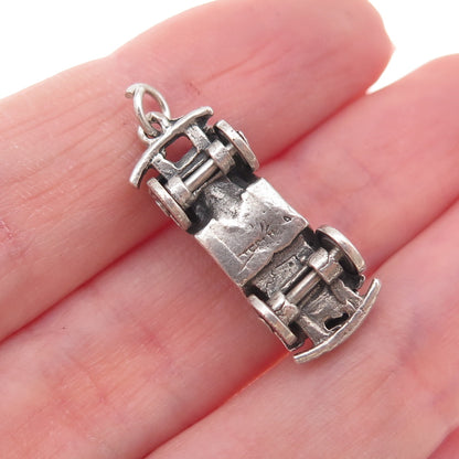 925 Sterling Silver Vintage Jalopy Touring Car Oxidized 3D Charm Pendant
