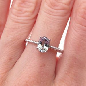 Chuck Clemency 925 Sterling Silver Real Oval-Cut Iolite Ring Size 8.25