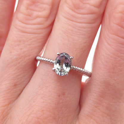 Chuck Clemency 925 Sterling Silver Real Oval-Cut Iolite Ring Size 8.25