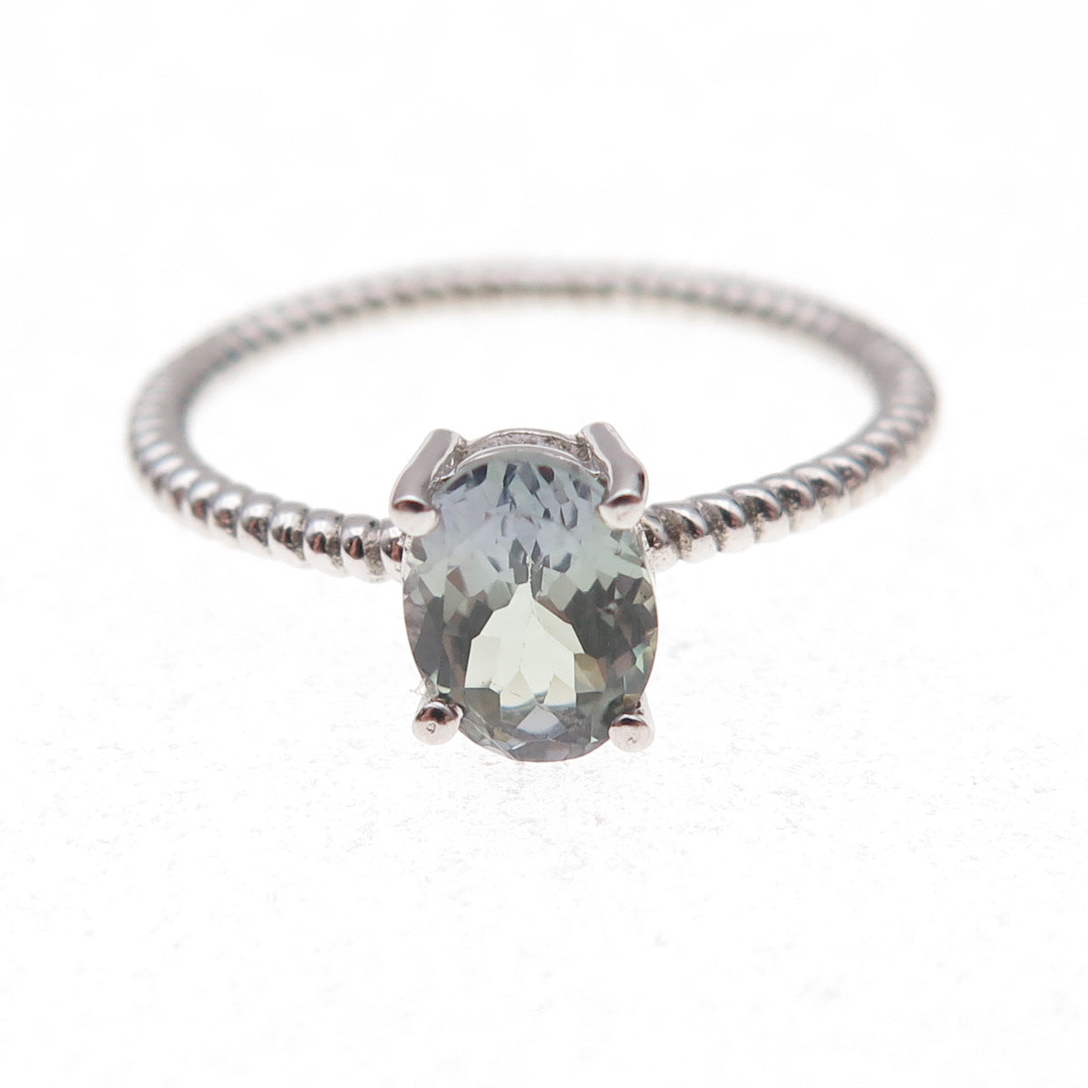 Chuck Clemency 925 Sterling Silver Real Oval-Cut Iolite Ring Size 8.25