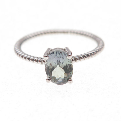 Chuck Clemency 925 Sterling Silver Real Oval-Cut Iolite Ring Size 8.25
