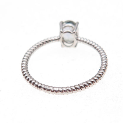 Chuck Clemency 925 Sterling Silver Real Oval-Cut Iolite Ring Size 8.25