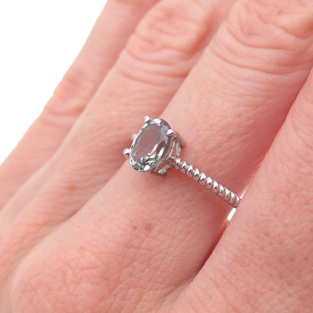 Chuck Clemency 925 Sterling Silver Real Oval-Cut Iolite Ring Size 8.25