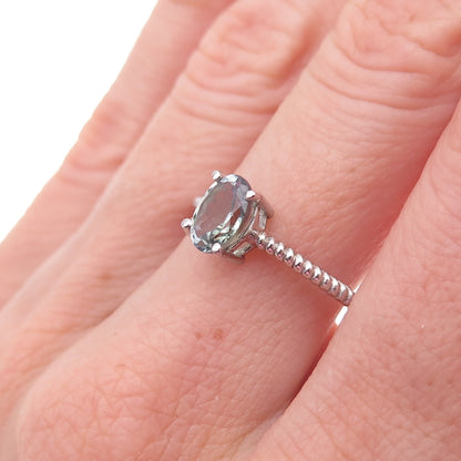 Chuck Clemency 925 Sterling Silver Real Oval-Cut Iolite Ring Size 8.25