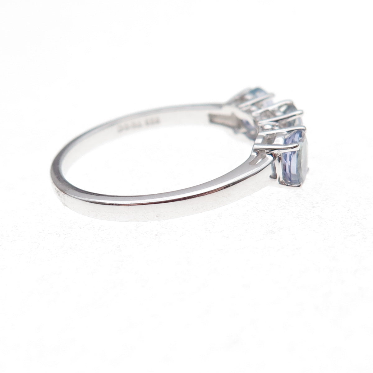 925 Sterling Silver Real Diamond & Tanzanite Ring Size 8