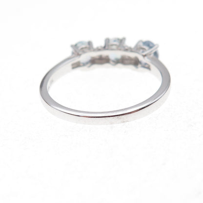 925 Sterling Silver Real Diamond & Tanzanite Ring Size 8