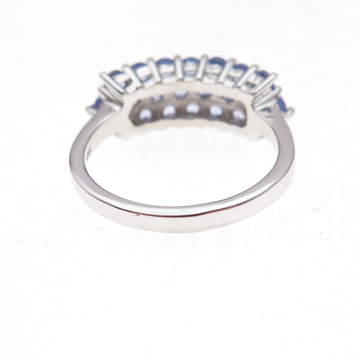 925 Sterling Silver Real Round-Cut Tanzanite Ring Size 8
