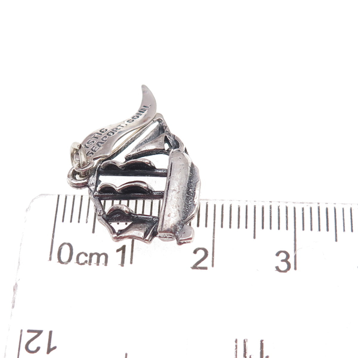 Pacific Jewelry 925 Sterling Silver Vintage Mystic Seaport Ship Charm Pendant