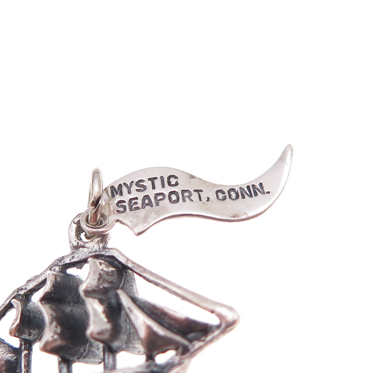 Pacific Jewelry 925 Sterling Silver Vintage Mystic Seaport Ship Charm Pendant
