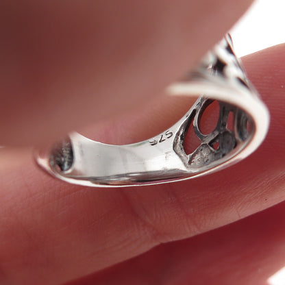925 Sterling Silver Vintage Circle Oxidized Ring Size 5.5