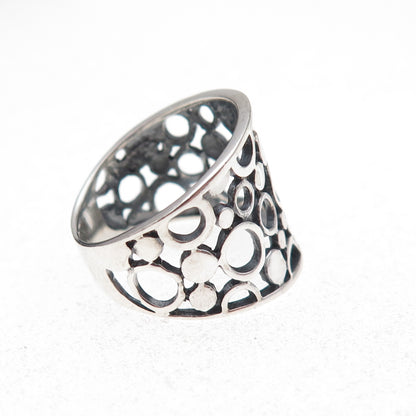 925 Sterling Silver Vintage Circle Oxidized Ring Size 5.5