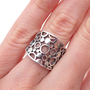 925 Sterling Silver Vintage Circle Oxidized Ring Size 5.5