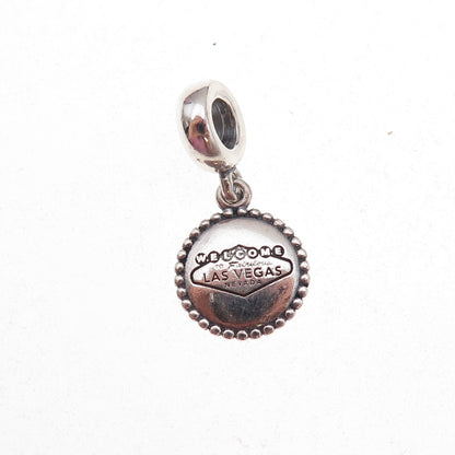 Pandora 925 Sterling Silver Welcome to Fabulous Las Vegas Dangle Charm