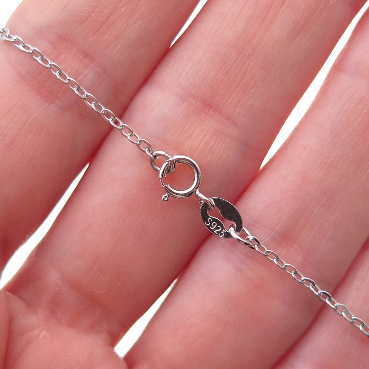 925 Sterling Silver Round-Cut C Z Boy Cable Chain Necklace 18"