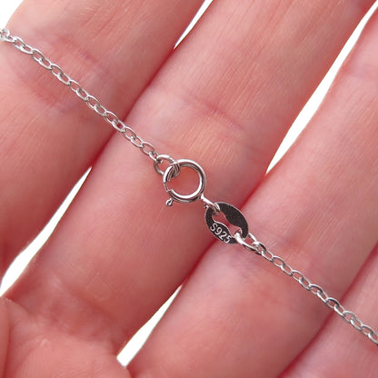 925 Sterling Silver Round-Cut C Z Boy Cable Chain Necklace 18"