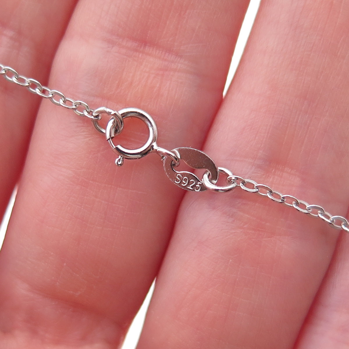 925 Sterling Silver Round-Cut C Z Boy Cable Chain Necklace 18"