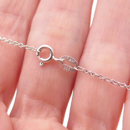 925 Sterling Silver Real Cushion-Cut Amethyst Cable Chain Necklace 18"