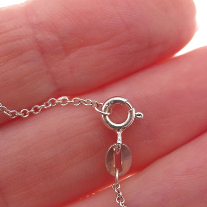 925 Sterling Silver Real Cushion-Cut Amethyst Cable Chain Necklace 18"
