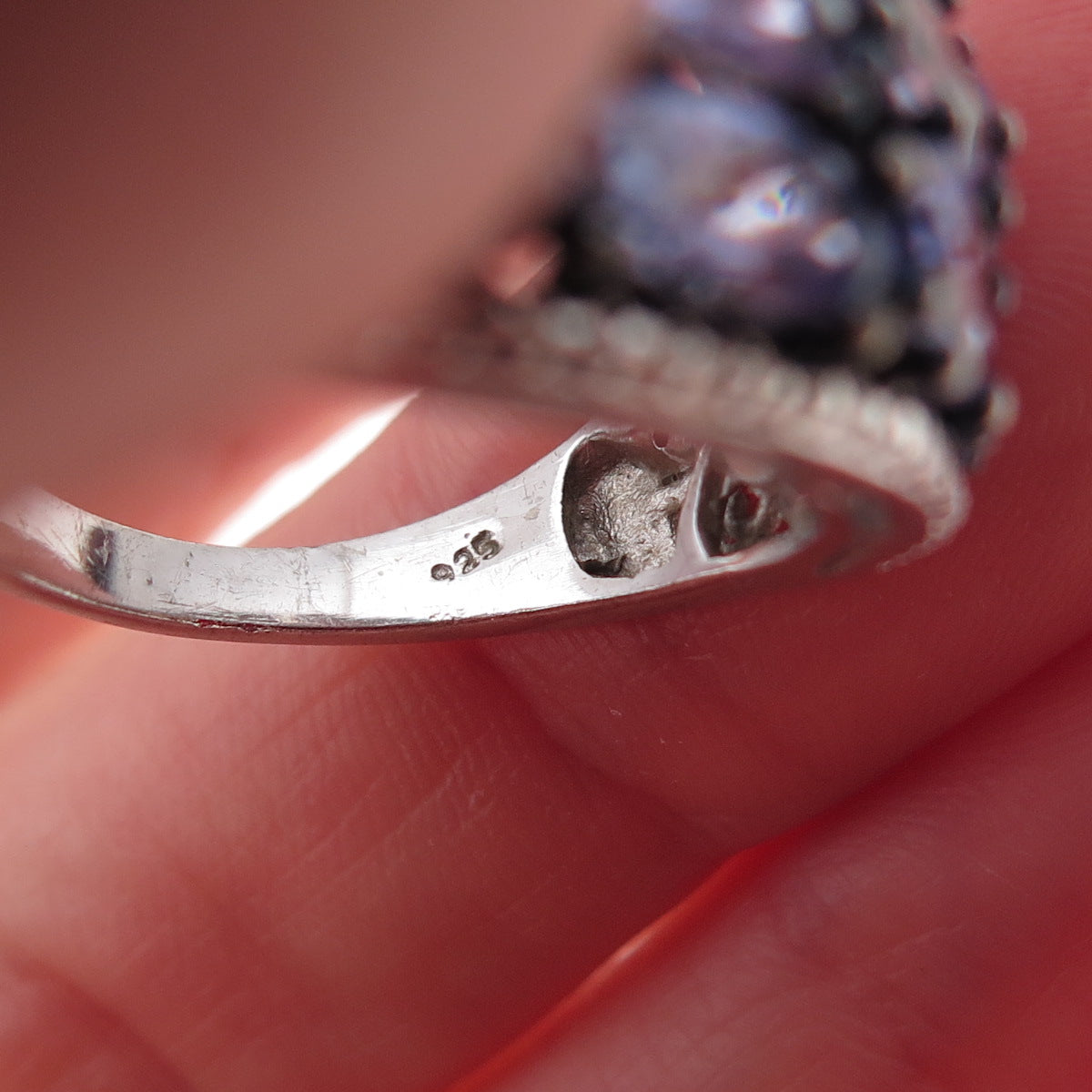 Chuck Clemency 925 Sterling Silver Real Multi-Cut Tanzanite Ring Size 8