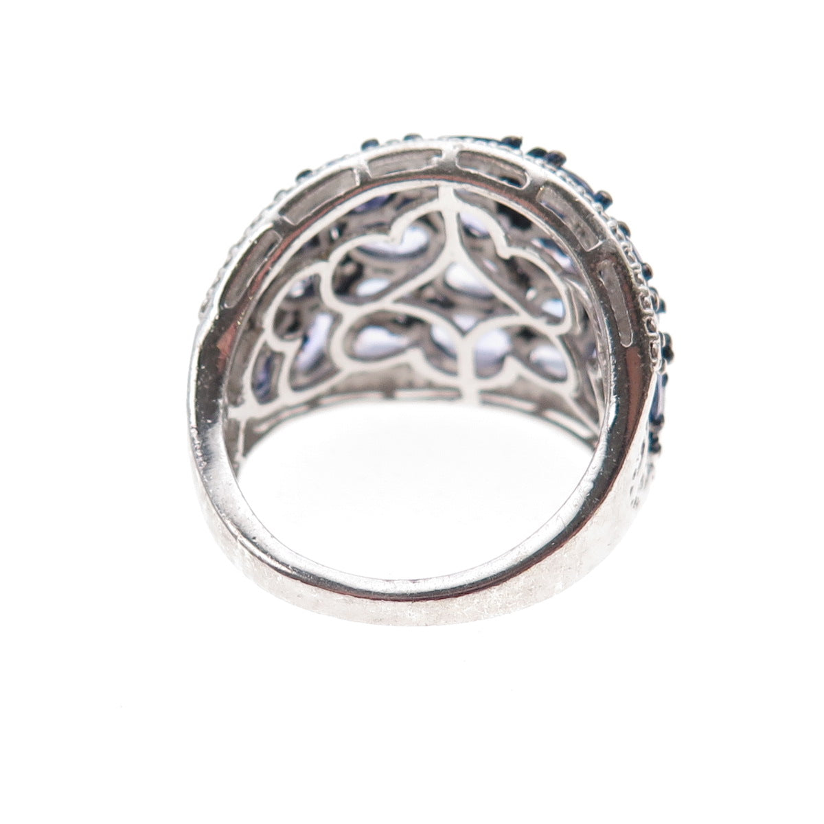 Chuck Clemency 925 Sterling Silver Real Multi-Cut Tanzanite Ring Size 8