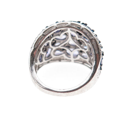 Chuck Clemency 925 Sterling Silver Real Multi-Cut Tanzanite Ring Size 8