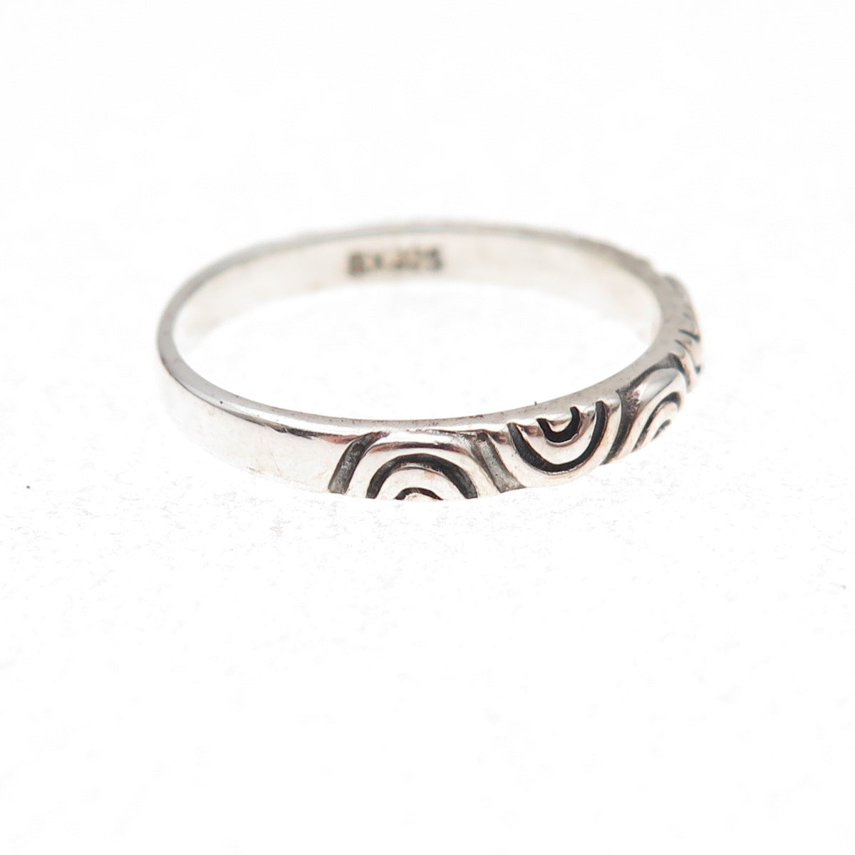 SX Sally C 925 Sterling Silver Vintage Wavy Stackable Band Ring Size 7
