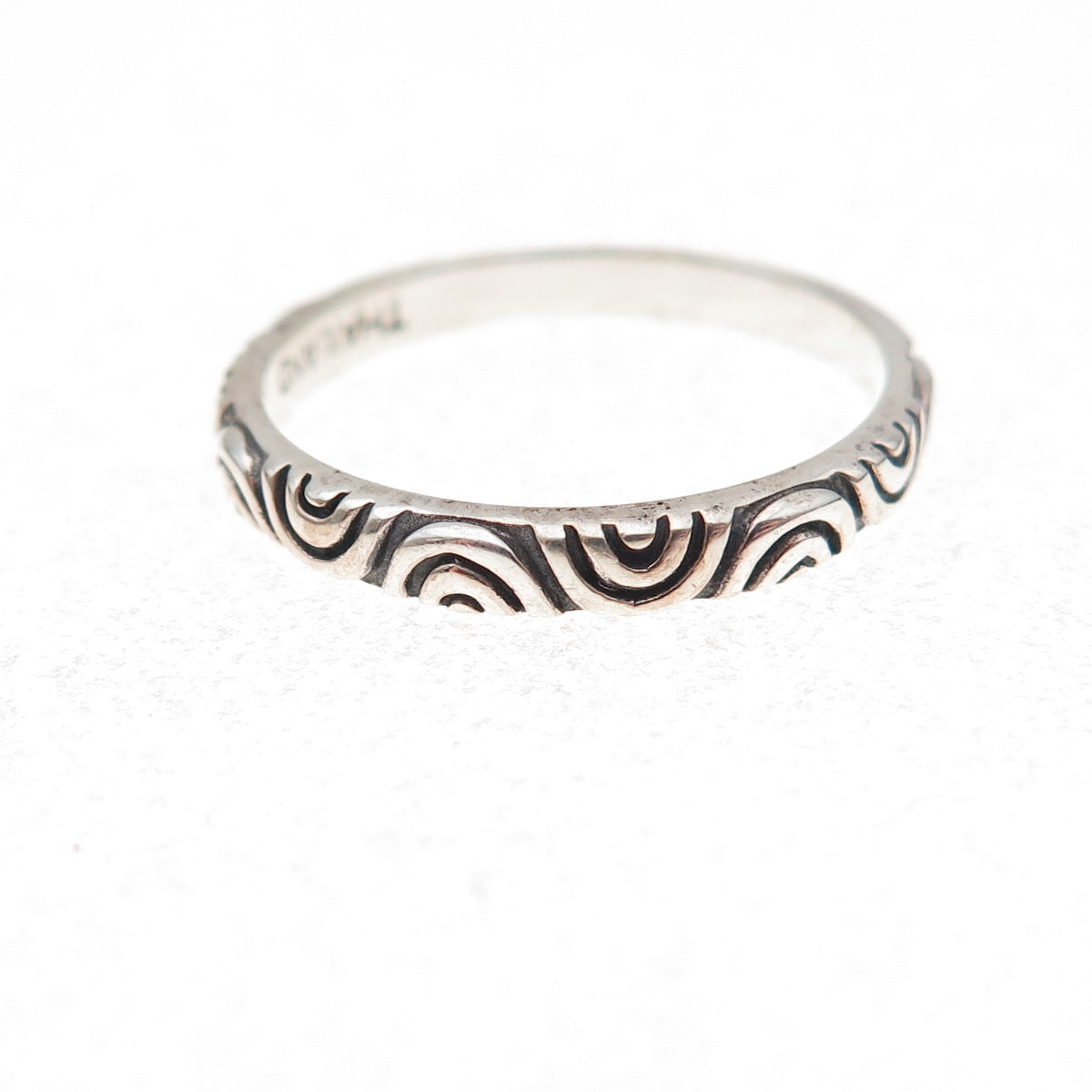 SX Sally C 925 Sterling Silver Vintage Wavy Stackable Band Ring Size 7