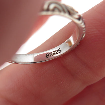 SX Sally C 925 Sterling Silver Vintage Wavy Stackable Band Ring Size 7
