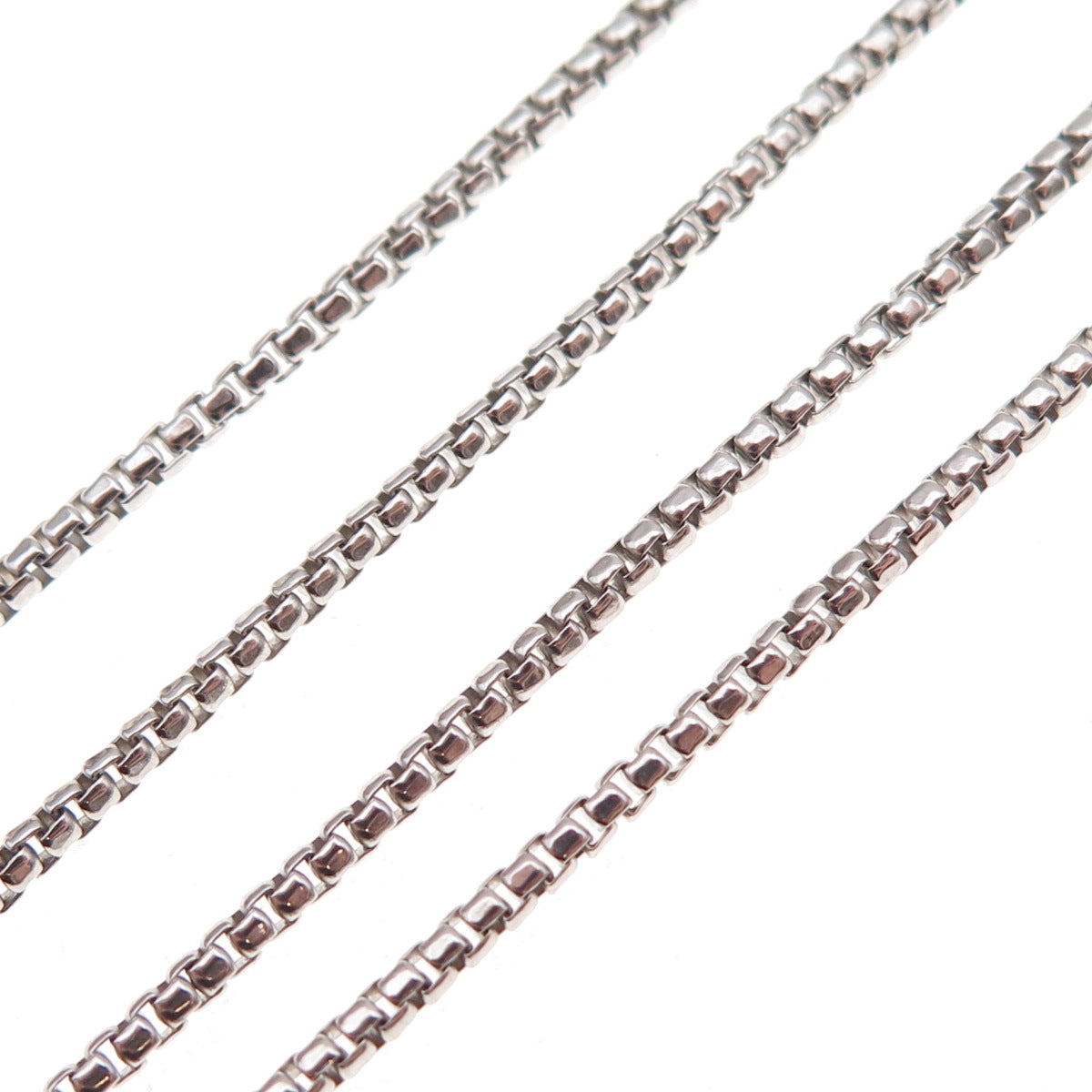 925 Sterling Silver Vintage Italy Round Box Chain Necklace 18"