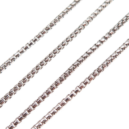 925 Sterling Silver Vintage Italy Round Box Chain Necklace 18"