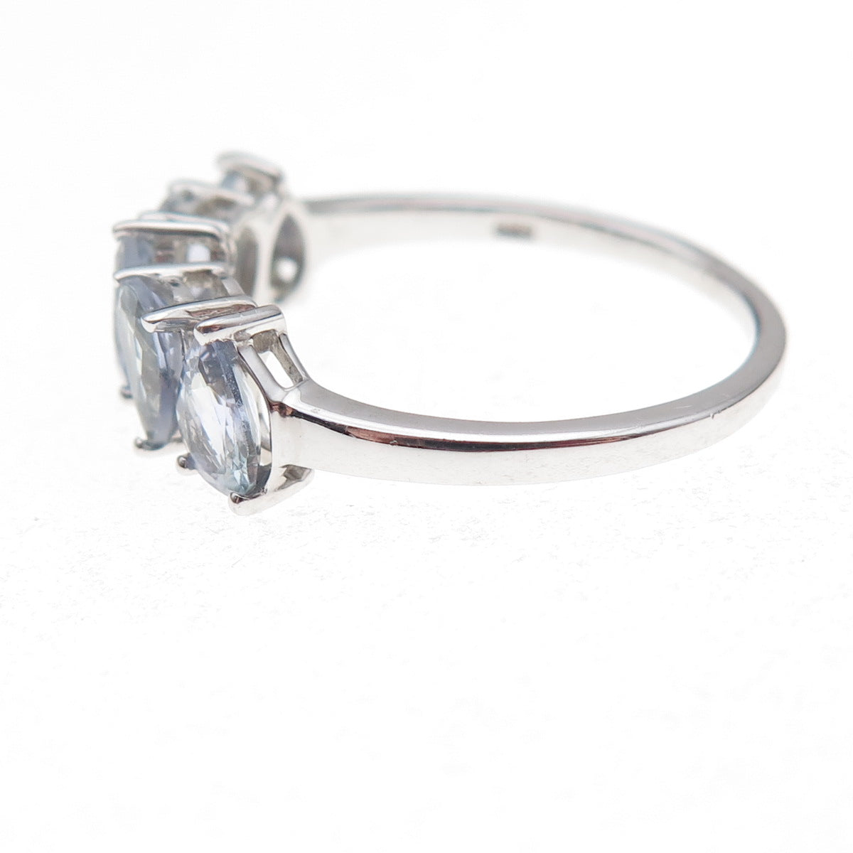Chuck Clemency 925 Sterling Silver Real Pear-Cut Iolite Ring Size 8.25