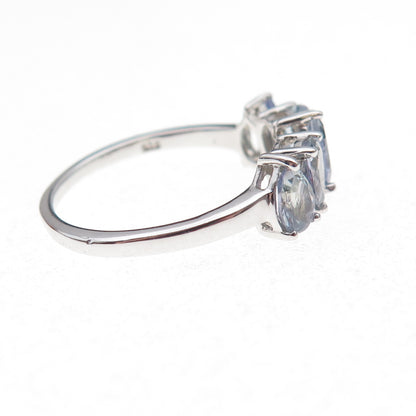 Chuck Clemency 925 Sterling Silver Real Pear-Cut Iolite Ring Size 8.25
