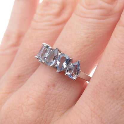Chuck Clemency 925 Sterling Silver Real Pear-Cut Iolite Ring Size 8.25
