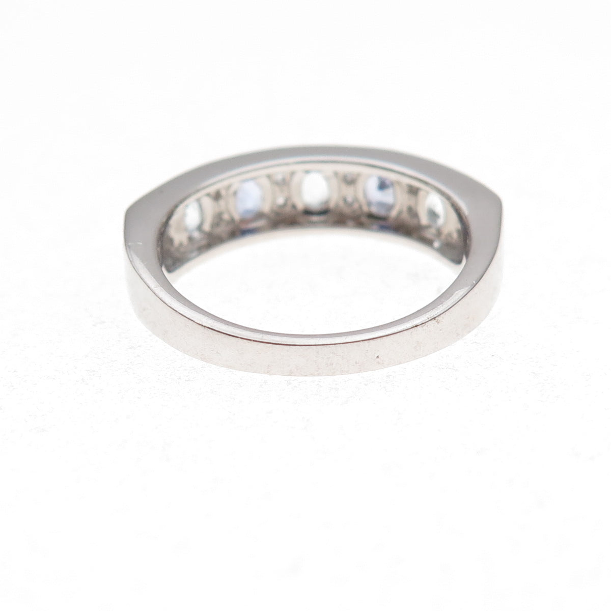 925 Sterling Silver Real Tanzanite Aquamarine & White Topaz Ring Size 8