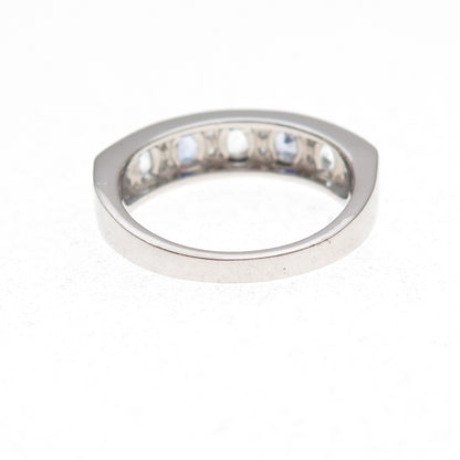 925 Sterling Silver Real Tanzanite Aquamarine & White Topaz Ring Size 8